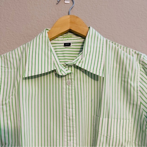 J.Crew White & Green Striped Slim Fit Dress Shirt – Men’s Large - Picture 3 of 9